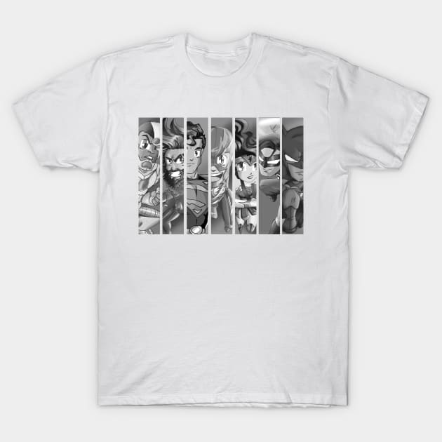 Team Justice (Black &White version) T-Shirt by MorenoArtwork